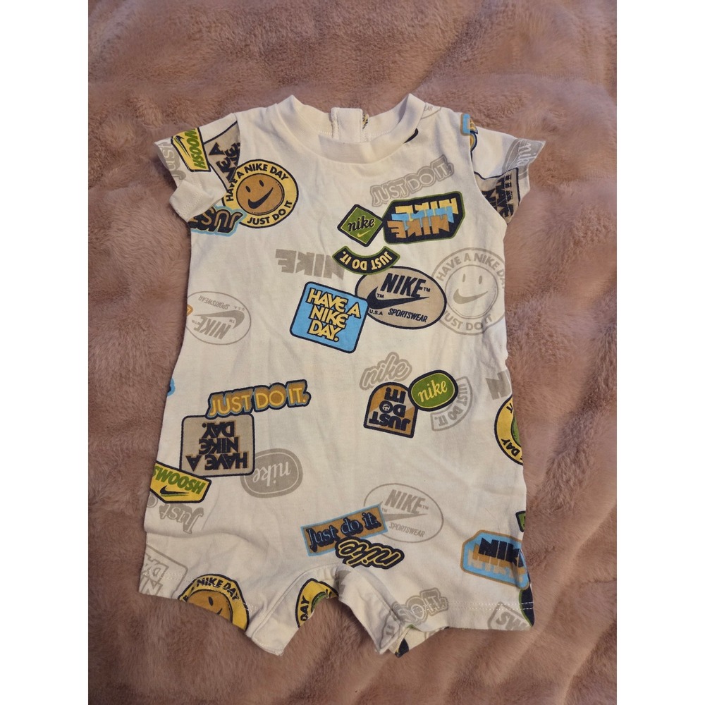 Nike Baby Onesie Just Do It Graphic Print Short Sleeve